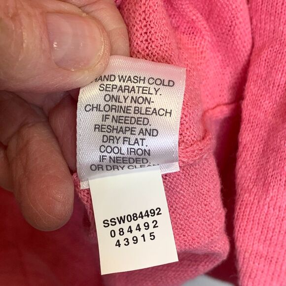 J. Jill Linen Cotton Pink Pullover Top Sustainable Eco Cottagecore Barbie LP - Picture 7 of 11
